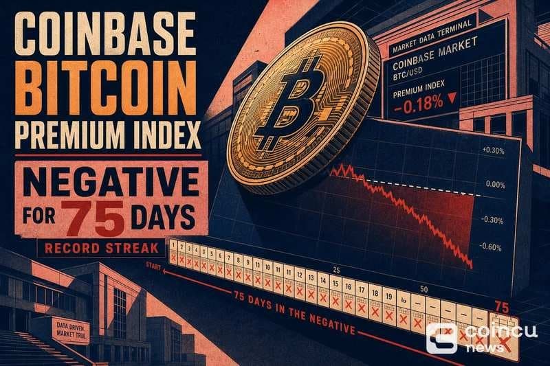 Coinbase Bitcoin Premium Stays Negative for 75 Days, Setting a New Record