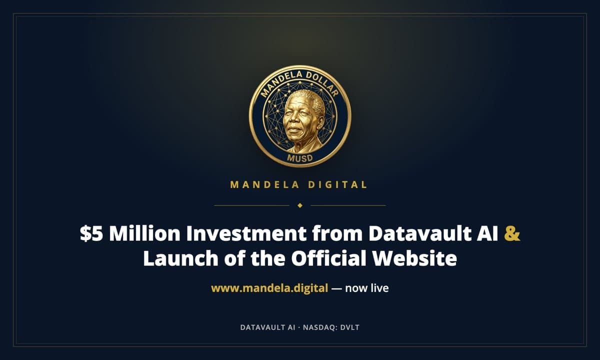 Mandela Digital Secures $5 Million From Datavault AI to Launch USD-Backed Stablecoin