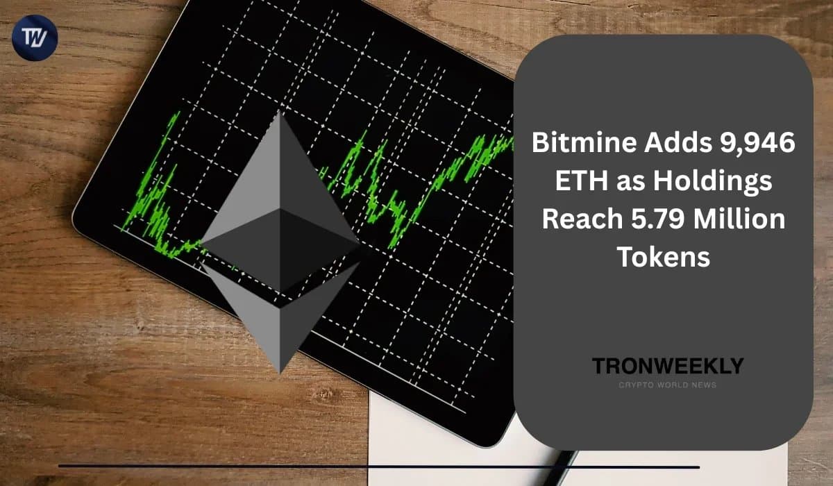 Bitmine Boosts Ethereum Reserves with Nearly 10,000 ETH Purchase, Holdings Now Close to 5.8 Million