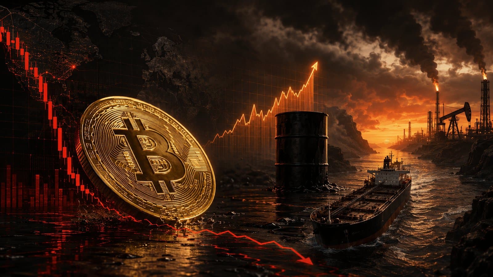 Oil Crosses $100 and Bitcoin Drops Below $65,000 on Iran Fears