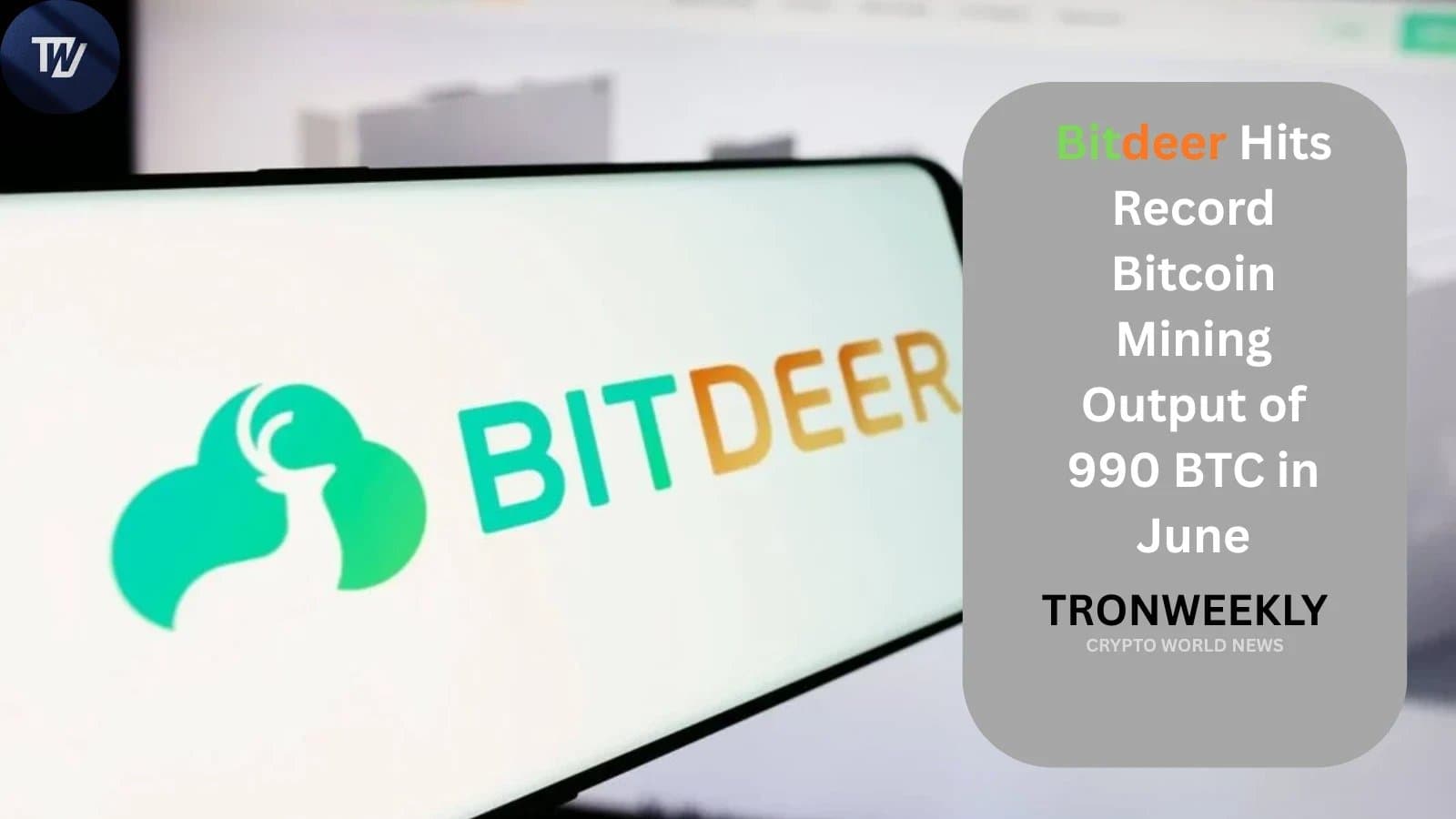 Bitdeer Sets New Record with Nearly 1,000 BTC Mined in June