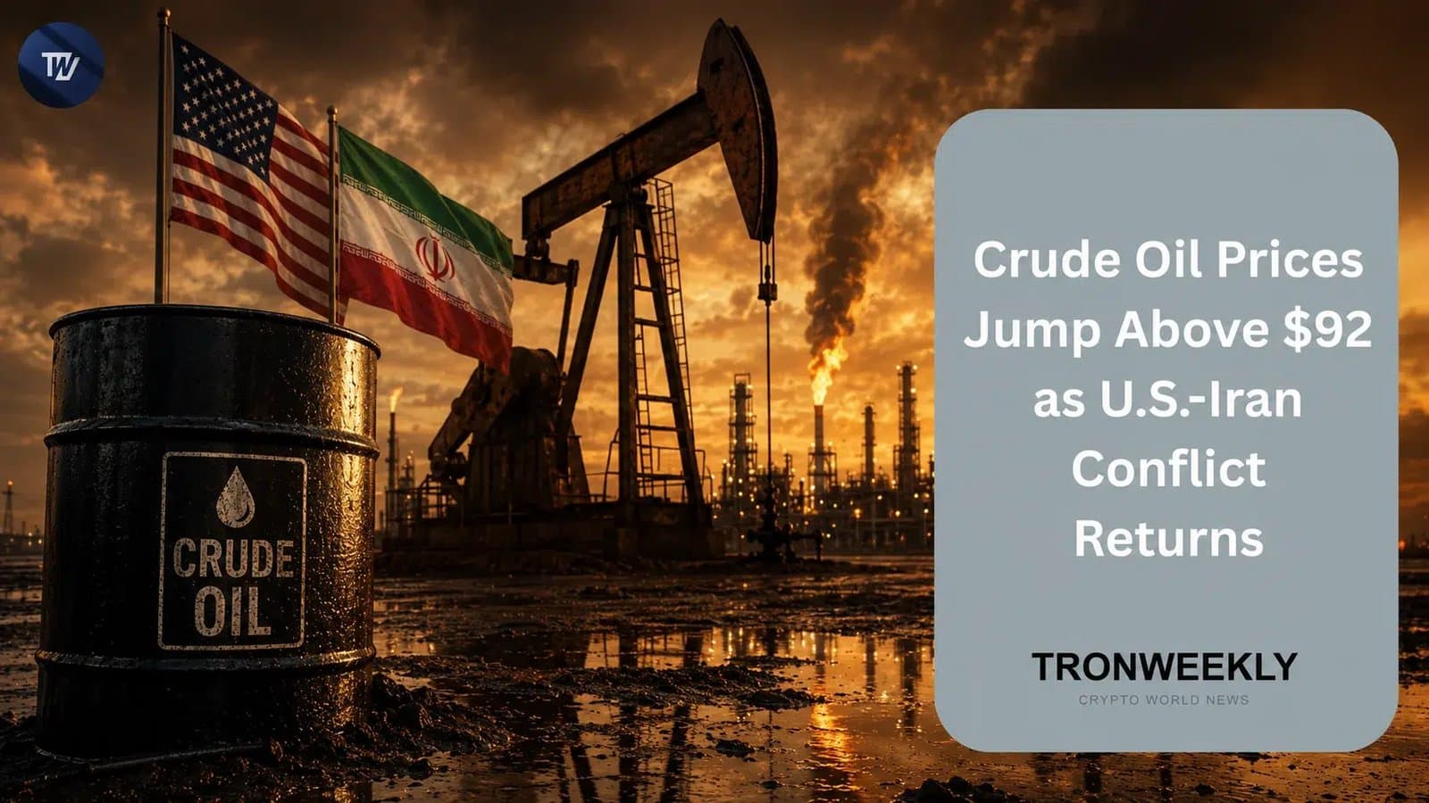 Oil Prices Surge Past $90 as U.S. Resumes Strikes on Iran, Raising Supply Fears