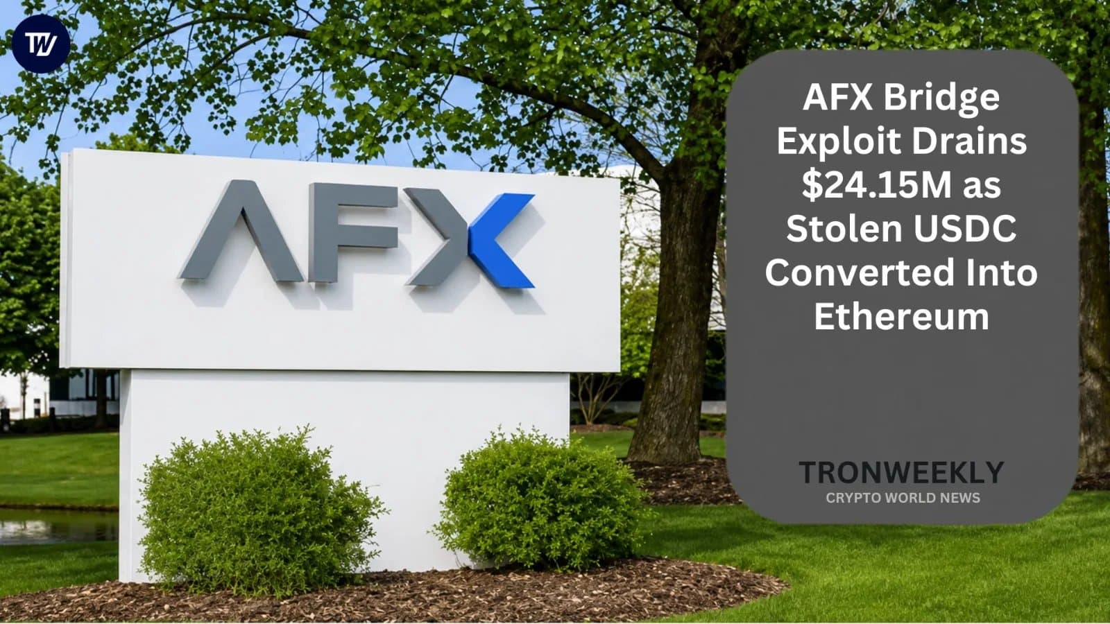 AFX Bridge Drained for $24.15M, Attacker Converts Stolen USDC Into Ethereum