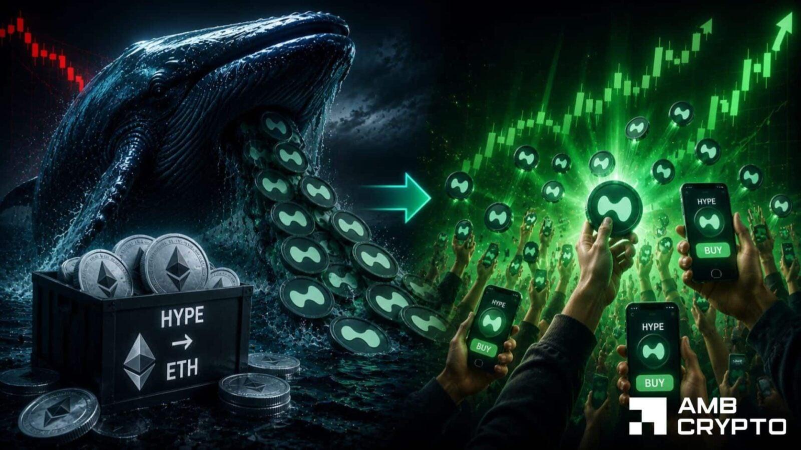 HYPE Eyes $70 Target: Will Retail Buying Overcome $5.18M Whale Selloff?