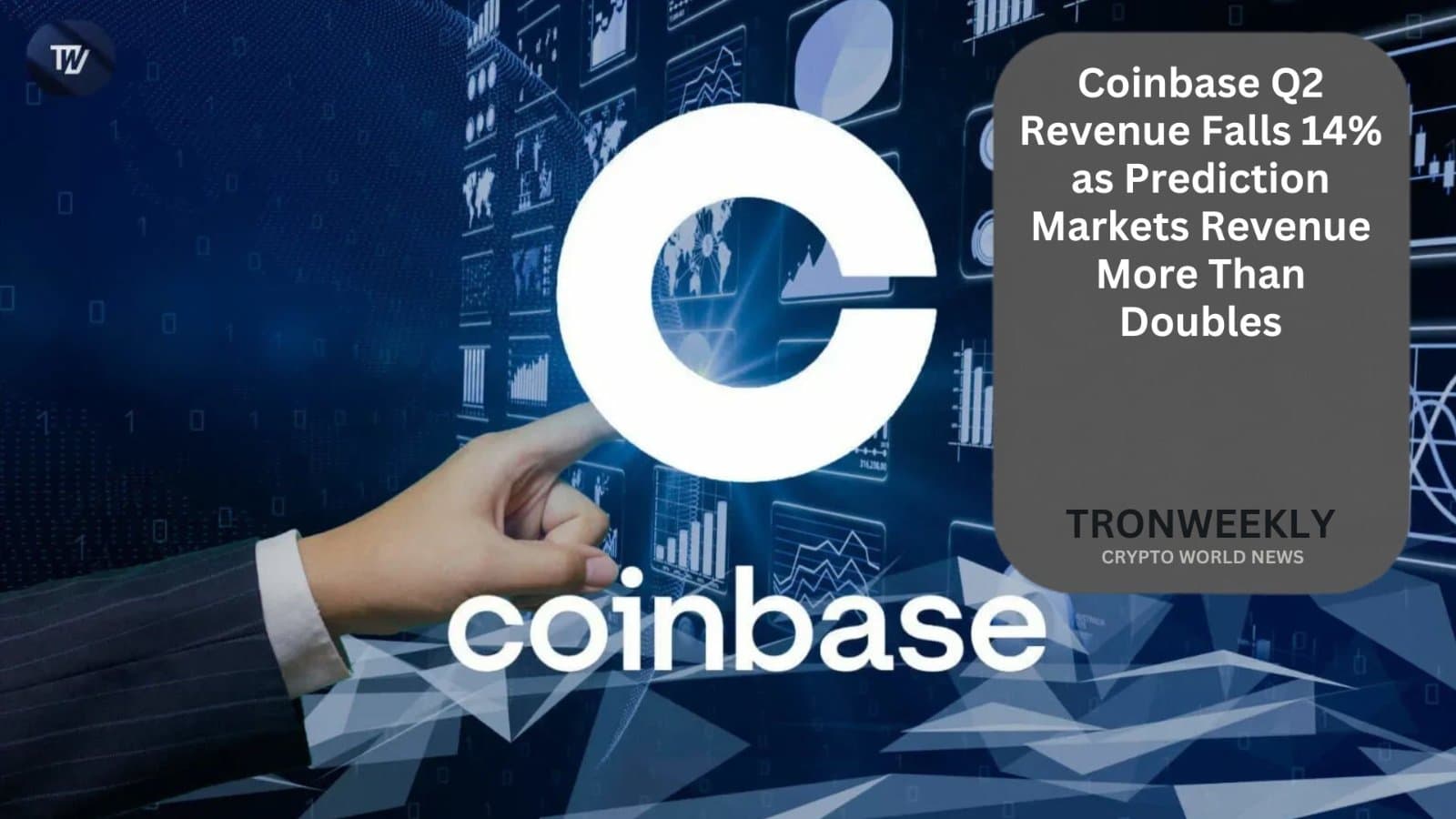 Coinbase Revenue Drops 14% in Q2 Despite Doubling Prediction Markets Income